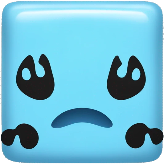 Baby blue square with a black paw print in the middle emoji