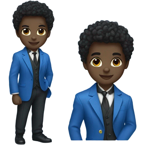 Pretty black cub panther wearing a blue blazer  emoji