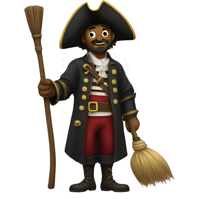 Pirate with broom emoji