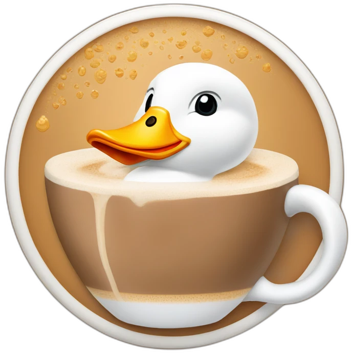 cappuchino with a duck in the foam emoji
