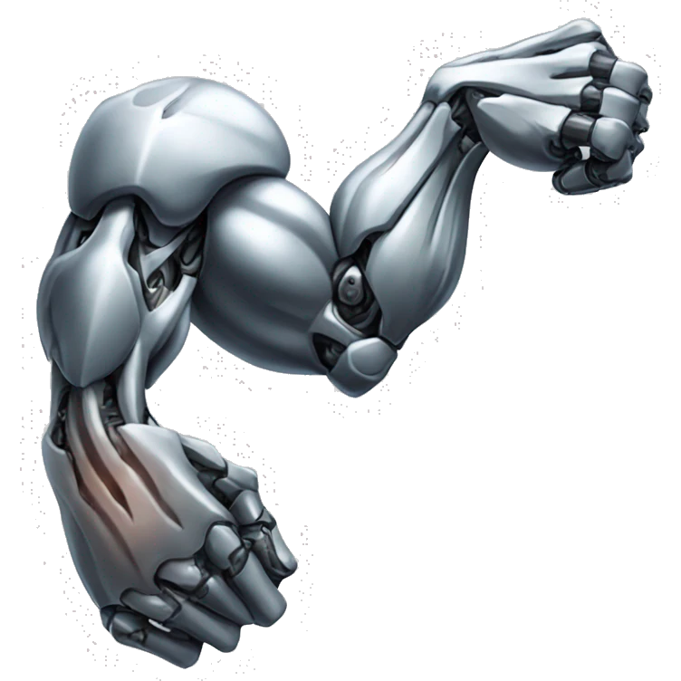Cyborg arm only flexing bicep and shoulder emoji