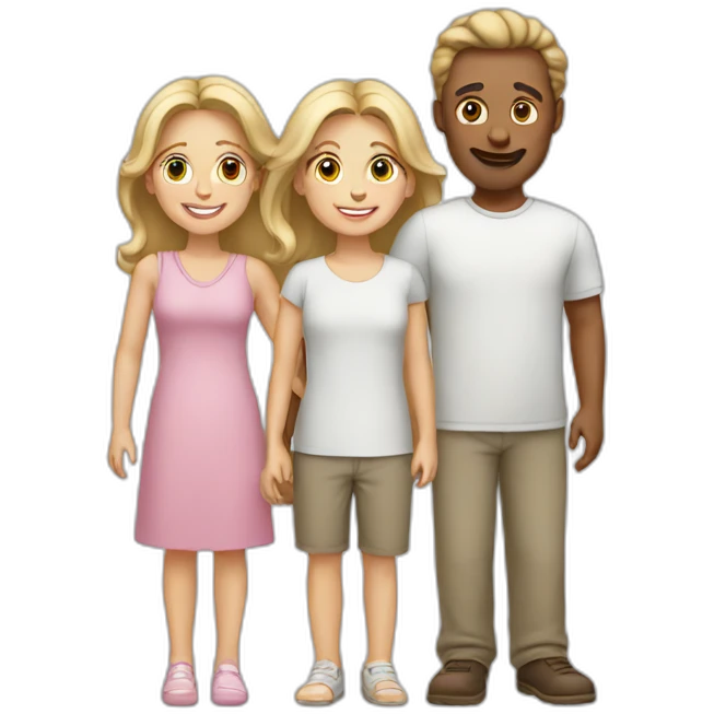 white family of 4 emoji
