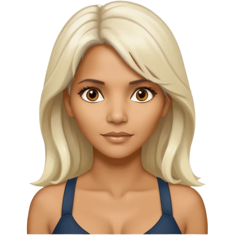 Halle Berry with long platinum blonde hair  emoji