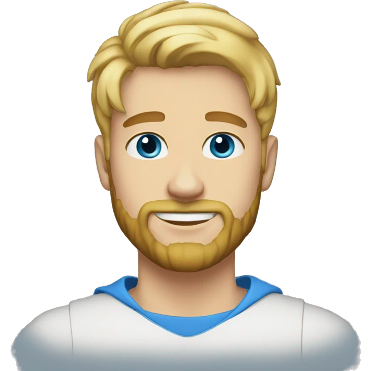 20 year old man blonde hair blue eyes with a beard  emoji
