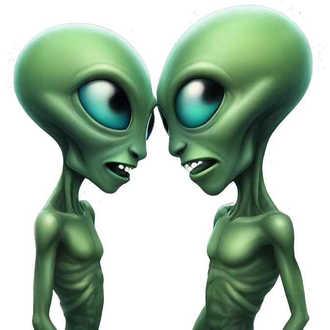 Aliens and aliens kissing  emoji
