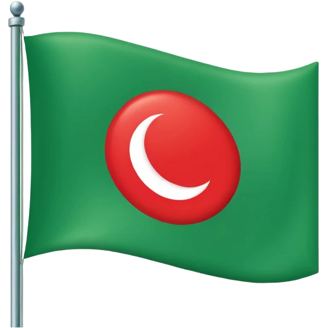 flag with a green square and a red circle emoji