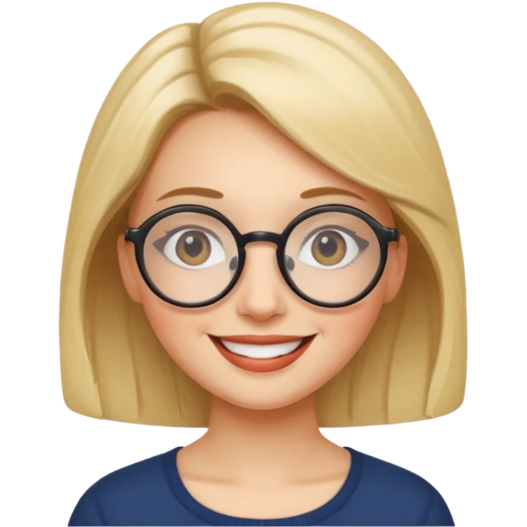 Round Glasses Woman emoji