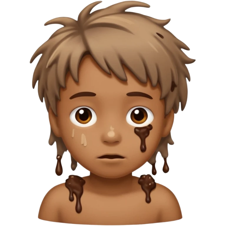 Un enfant avec du caca sur les cheveux emoji