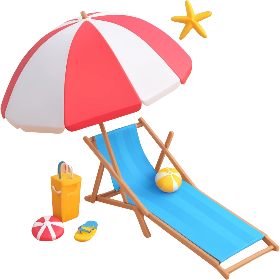 Seating at beach emoji