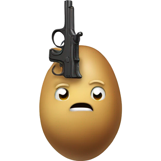Potato with a gun emoji