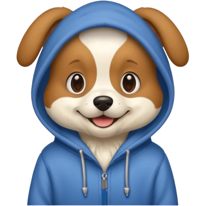 Dog wearing a holdie emoji
