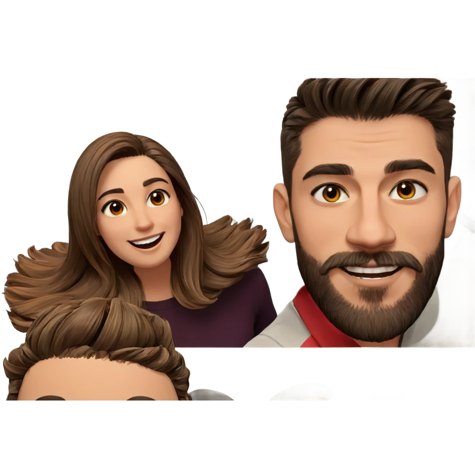 smiling couple with beard emoji
