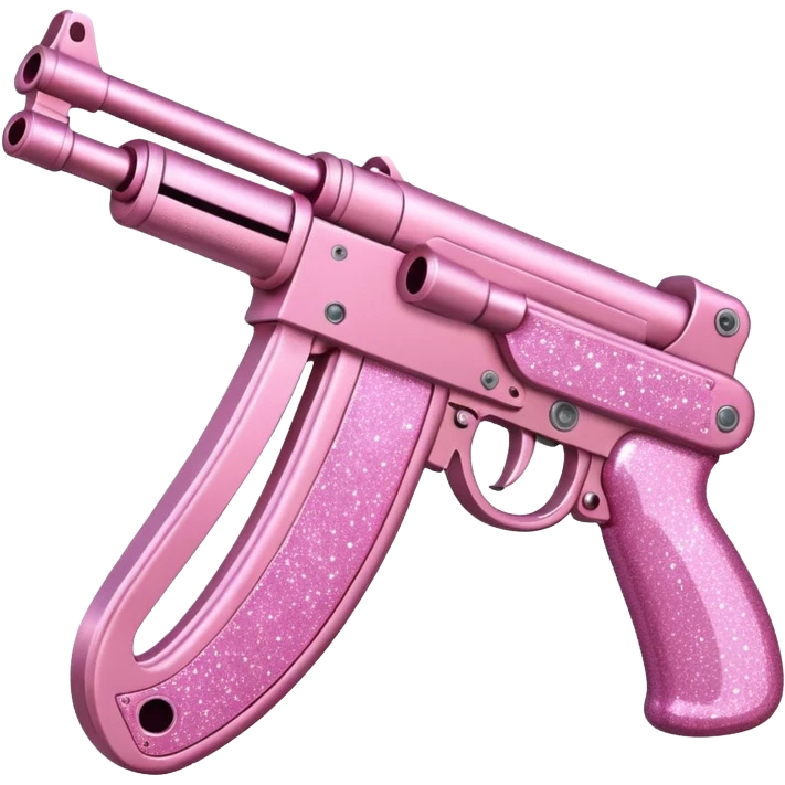 Pink glitter gun AK with bow emoji