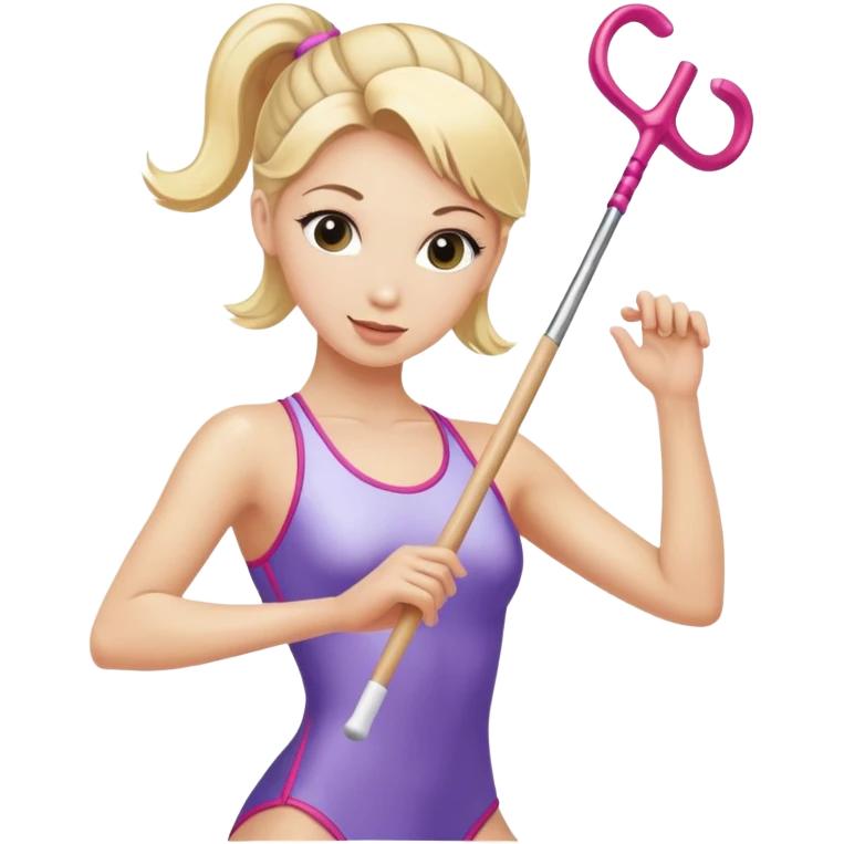 Rhythmic gymnast with clubs blonde emoji