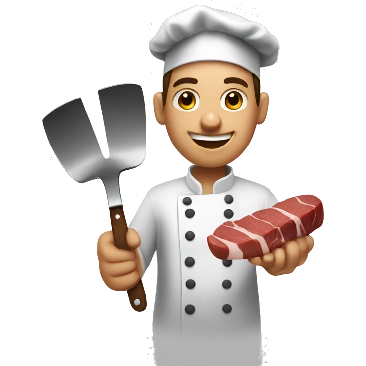 Restaurant chef chopping some steak emoji