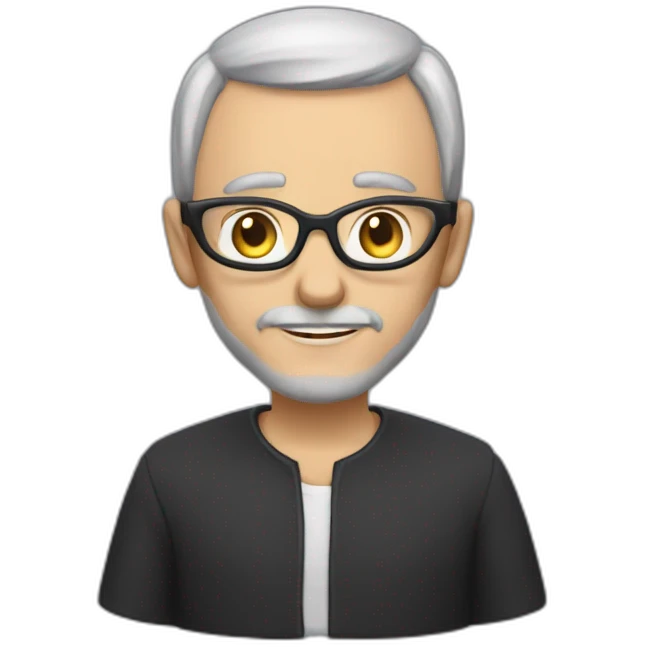 conseiller chauve sans barbe avec des lunettes et un costume emoji