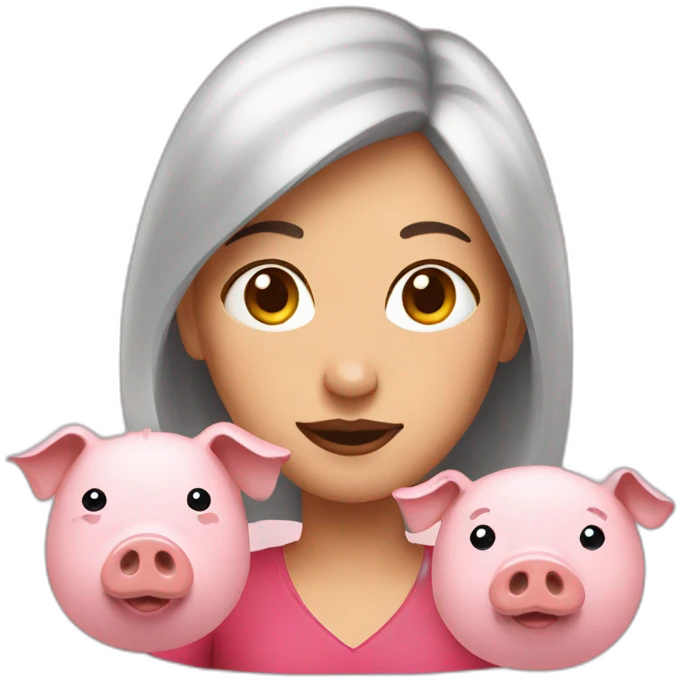 Woman and pig emoji
