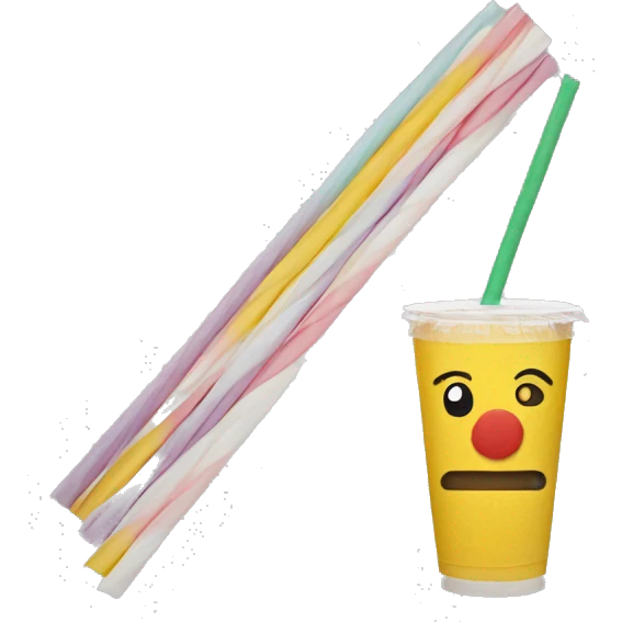 Colored Paper straw emoji