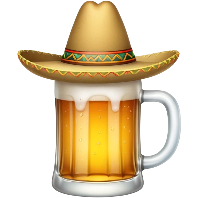 Beer mug with sombrero emoji