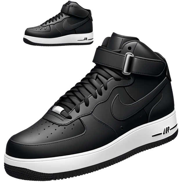 black Nike Air Force 1 shoes emoji