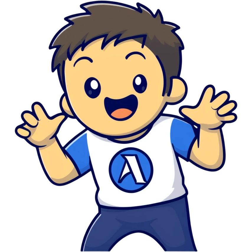 screaming IT guy wearing an Atlassian Jira t-shirt, cartoonish sticker emoji