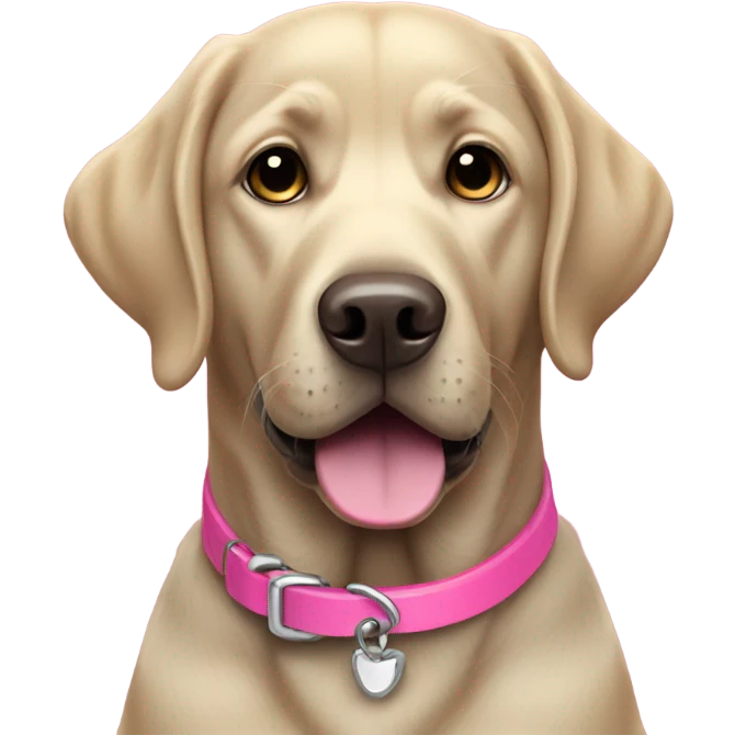 Black lab with pink collar emoji