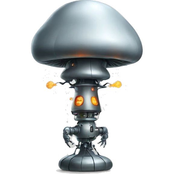 mind blown robot, mushroom cloud emoji
