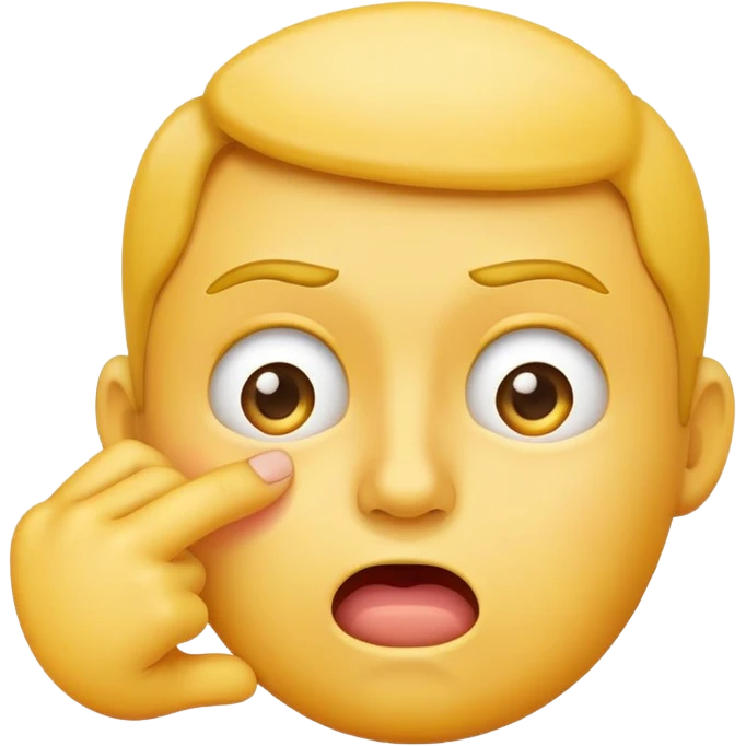 classic yellow face emoji biting a finger with subtle blush emoji