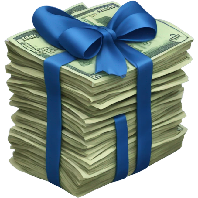 rubles with dark blue bow emoji