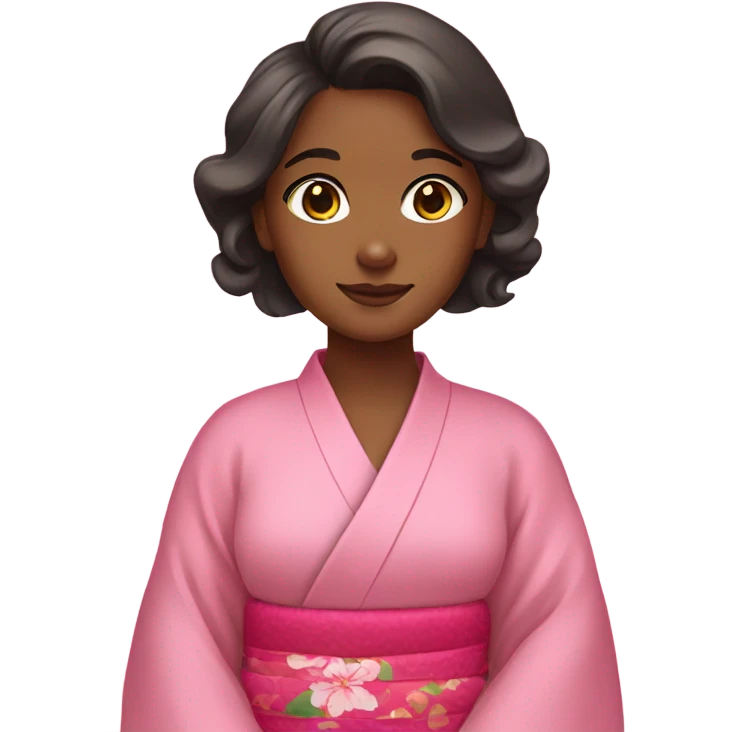 Brown girl in pink kimono emoji