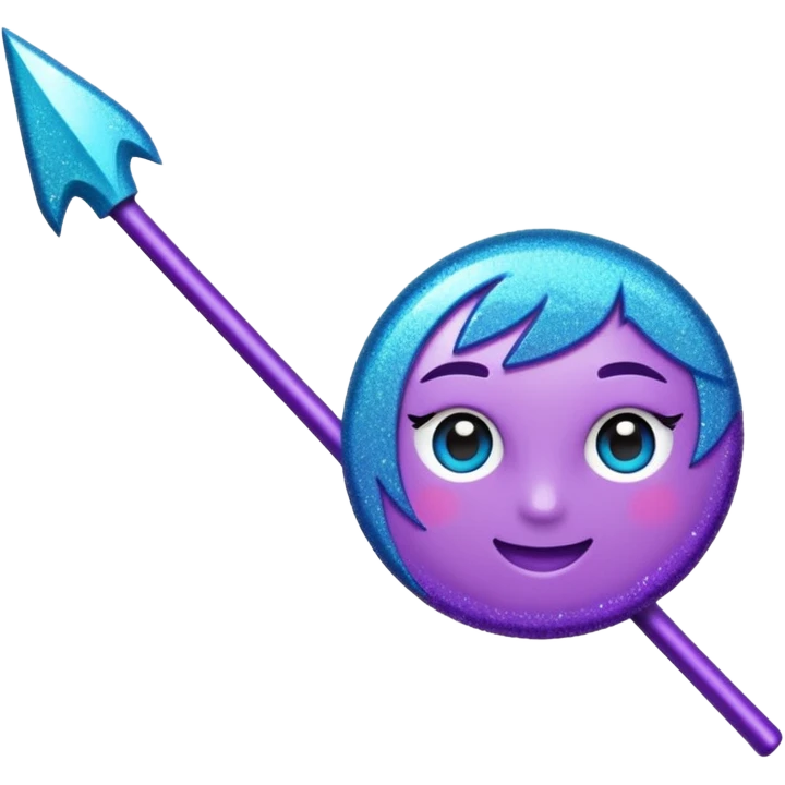 Glitter Roxo e Ciano Flecha emoji