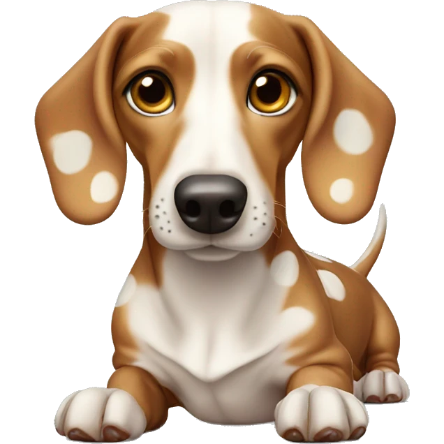 dachshund with cream spots emoji