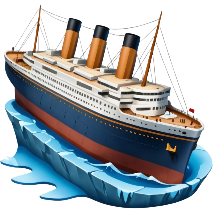 Make the Titanic sinking in the front In splits In the middle emoji