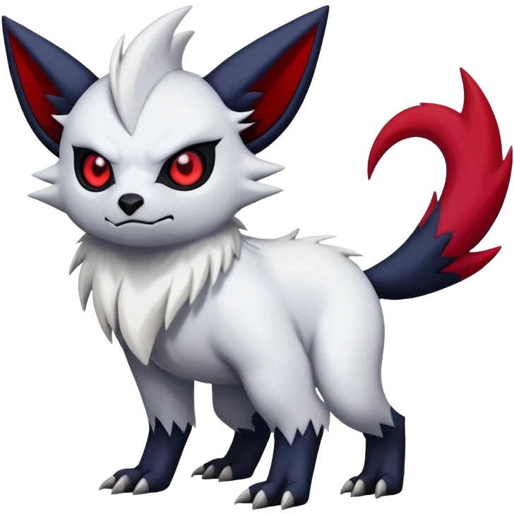 Vampiric feral emo dark Zangoose-Absol-Fakémon-hybrid-creature (full body) emoji