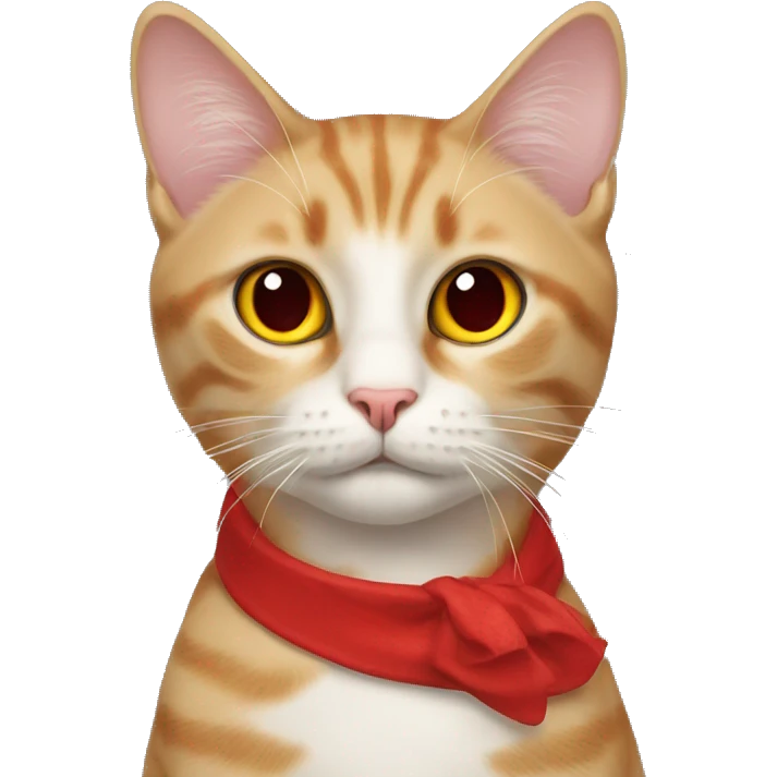 Cat with red emoji