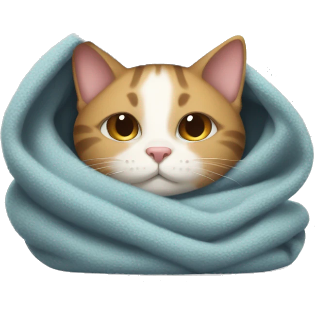 cat curled up in a blanket  emoji