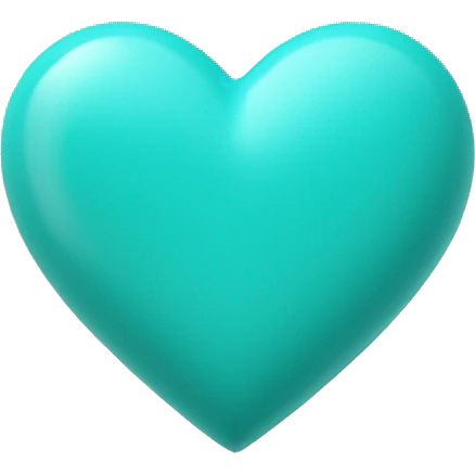 Turquoise love heart emoji