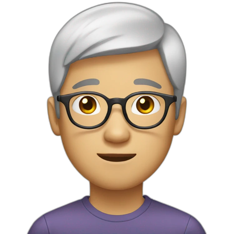 asian white boy with glasses, round face emoji