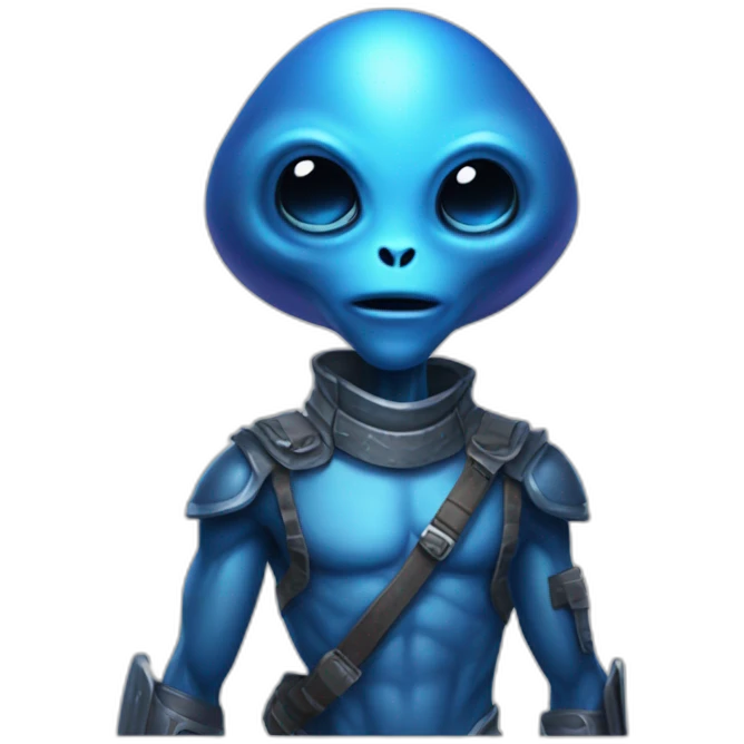 blue gay alien with rpg emoji