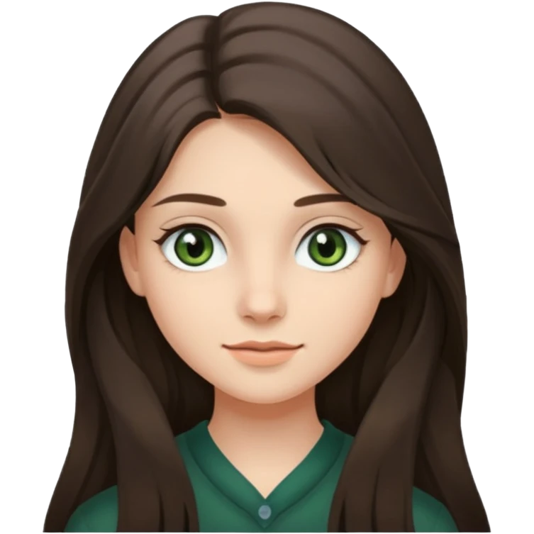 Девушка, шатенка с длинами волосами, лет 18 с серо зелёными глазами по темнее emoji