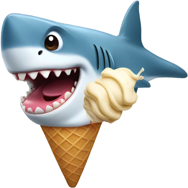 Shark eating ice cream emoji