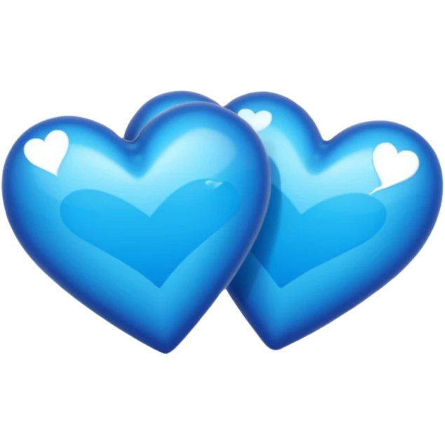 Dos coras azules pero arriba de otro pero solo 2 coras azules como este quiero pero en azul 💞 emoji