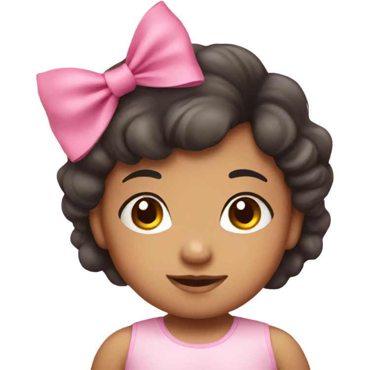 Hispanic toddler girl with pink bow  emoji
