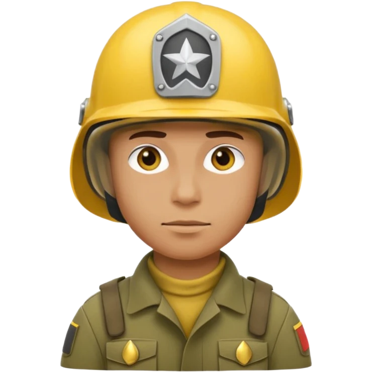 Soldier just face generic yellow with helmet no insignia emoji
