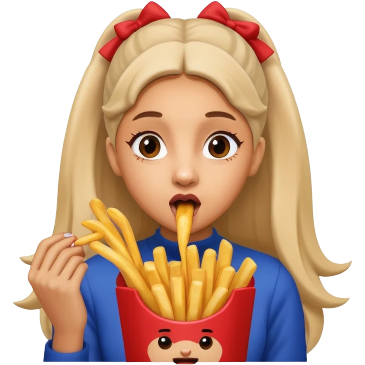 ariana grande munching fries emoji