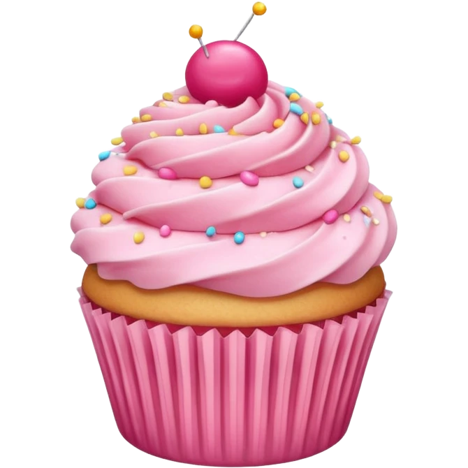 Cupcake with pink icing emoji