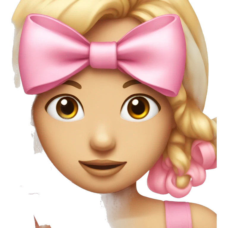 Pink bow on heart emoji