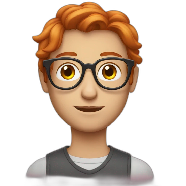 Rousse avec des lunettes emoji