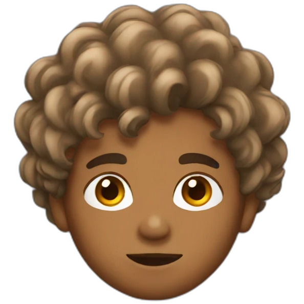 Brown boy with messy hair  emoji