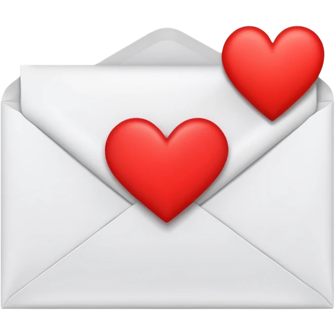 an envelope with a paper and heart emoji